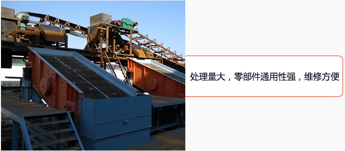 圓振動篩處理量大，零部件通用性強，維修方便。