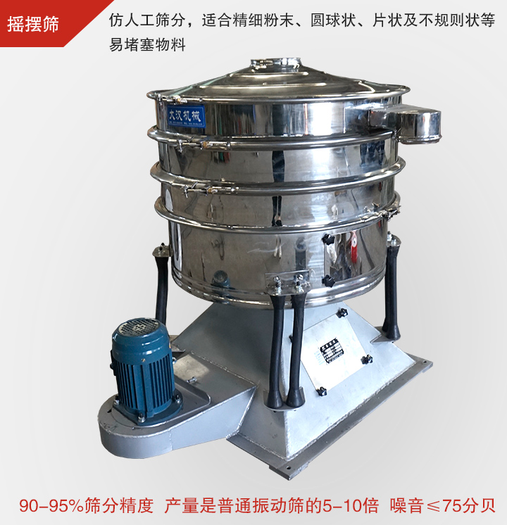 搖擺篩仿照人工篩分，可滿足高精度、高產量篩分要求